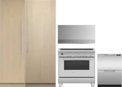 5 Piece Package Includes Refrigerator, Freezer, Range, Hood And Dishwasher
